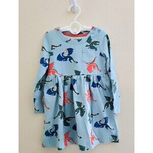 NWT/NWOT Mini Boden Dragon Long Sleeve Dress Sz 2/3-11/12